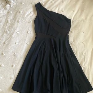 Off the shoulder Bebe dress, fit and slate dress, skater dress